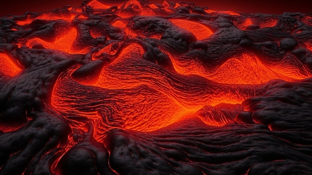 Flux de lave chaude de fond de style volcanique abstrait