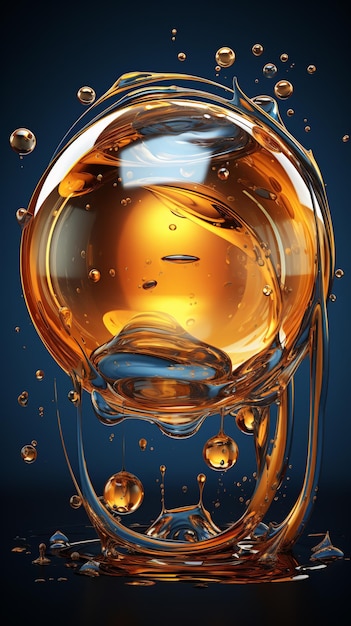 Photo flux de liquide fascinant 3d fondant sur des sphères surréalistes