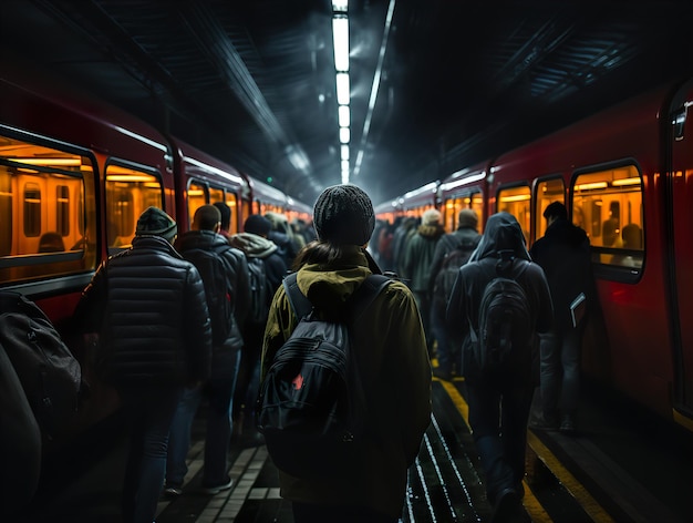 Flux de personnes dans le métro IA générative