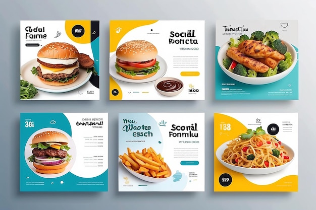 Photo flyer ou modèle de message sur les réseaux sociaux sur le thème de la nourriture avec un concept simple et moderne