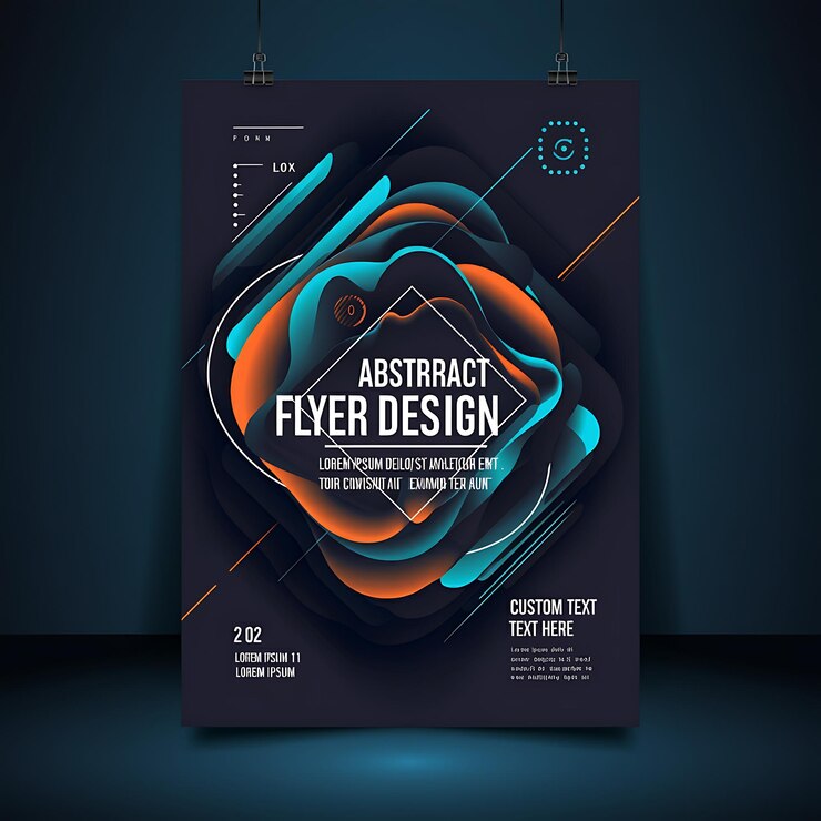 Photo flyer moderne vibrant avec des sections de gradient et d'icône