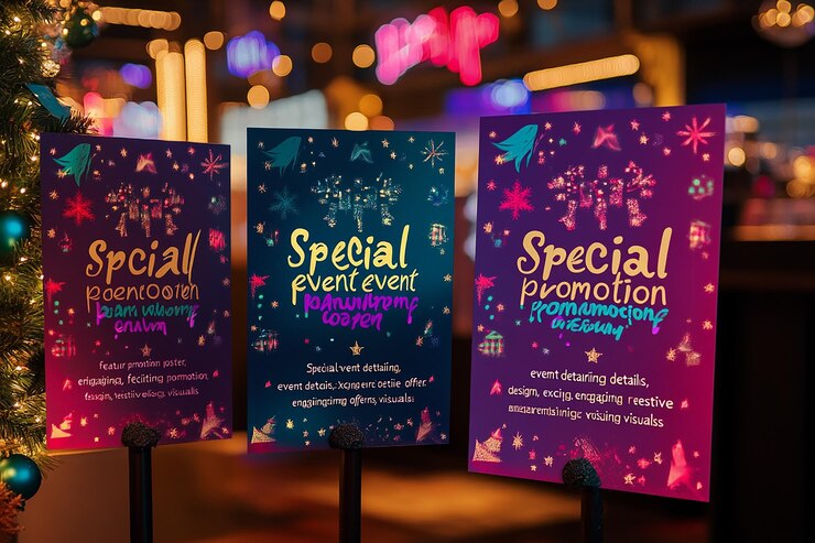 Photo flyer promotionnel sur le thème de noël événement spécial détails festifs