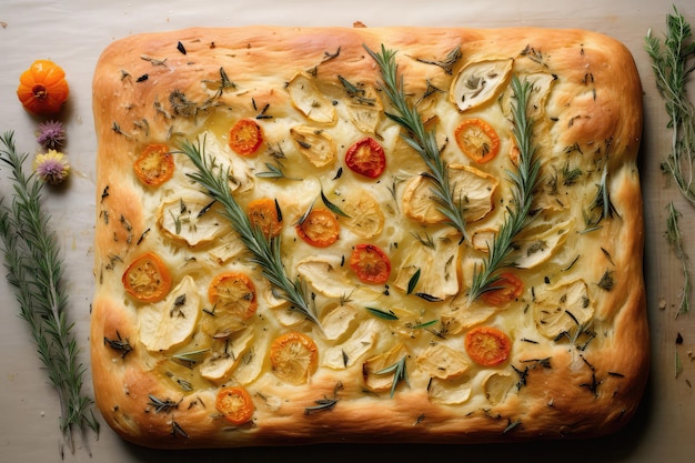 Focaccia Esthétiquement Belle Style Minimaliste Generative AI