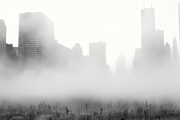 Photo foggy city skyline photographie captivante du paysage urbain pour des projets créatifs