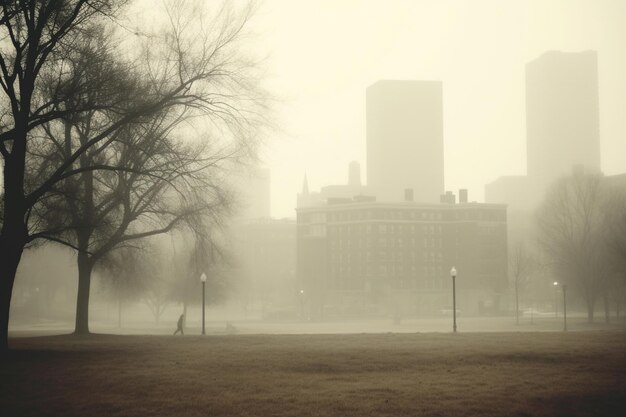 Photo foggy city skyline des photographies de paysages urbains époustouflants pour vos projets