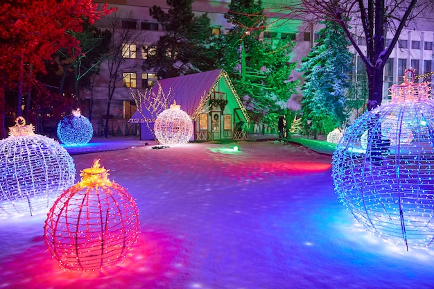 Foire de Noël de Chisinau la nuit