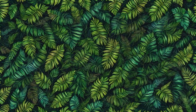 Foliage abstrait et arrière-plan botanique Papier peint vert de forêt tropicale à partir de feuilles de monstera