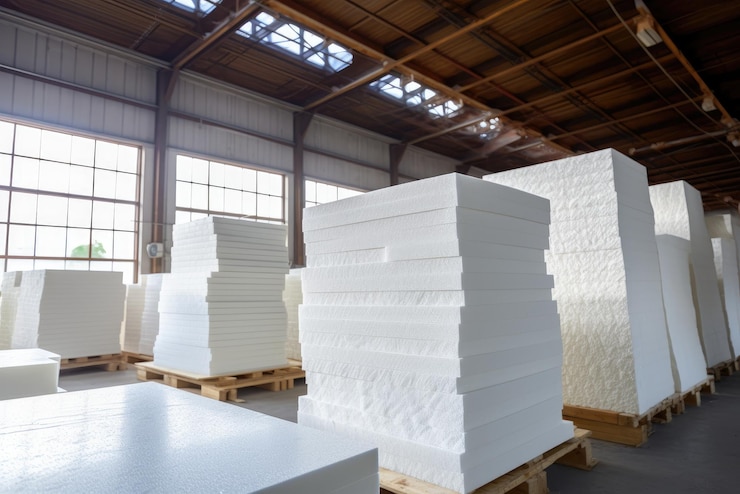 Photo folies de polystyrène expansé pour l'isolation thermique des maisons pendant la construction
