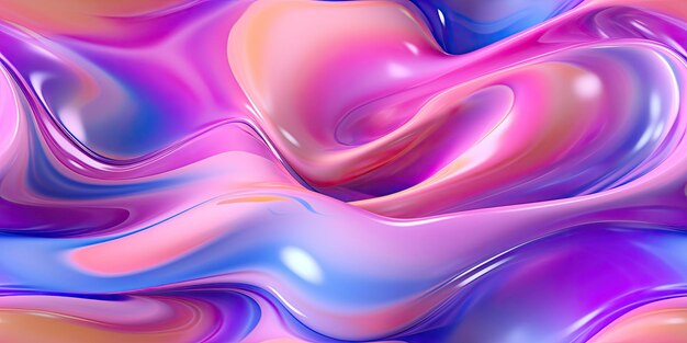 Photo fond 3d abstrait avec un liquide coloré qui coule fond rose et bleu transparent ai générative