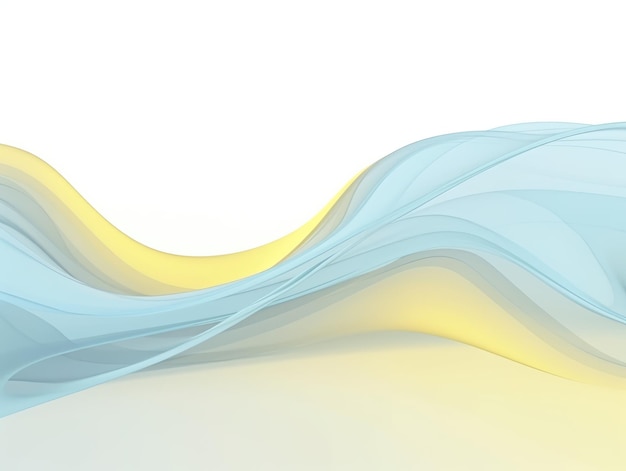 Fond 3D abstrait vague bleue et jaune AI générative