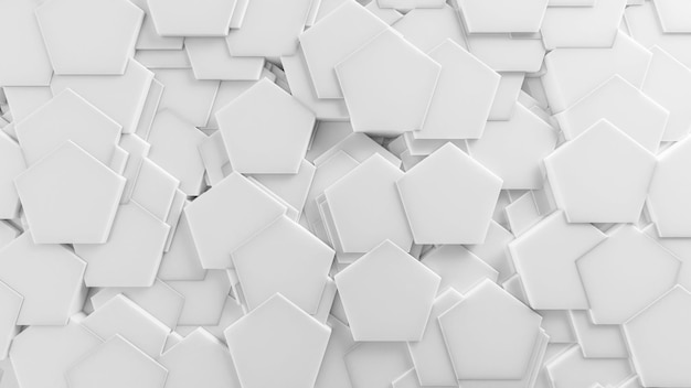 Fond 3D blanc Texture abstraite du motif Pentagone