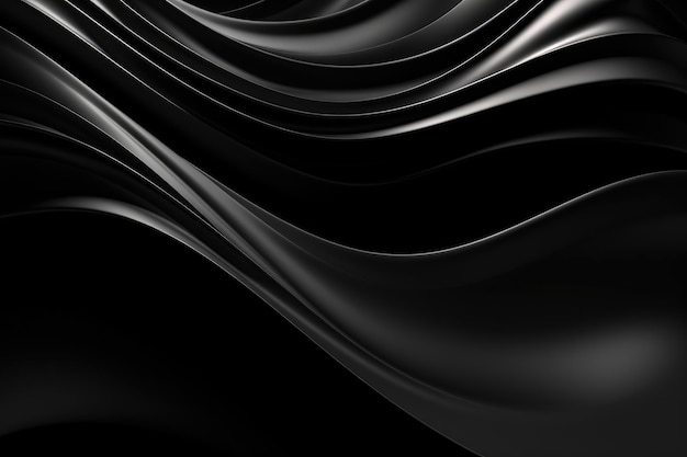 Fond 3D métallique texturé noir ondulé