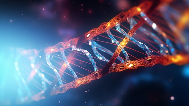 Fond 3d de molécule d'ADN