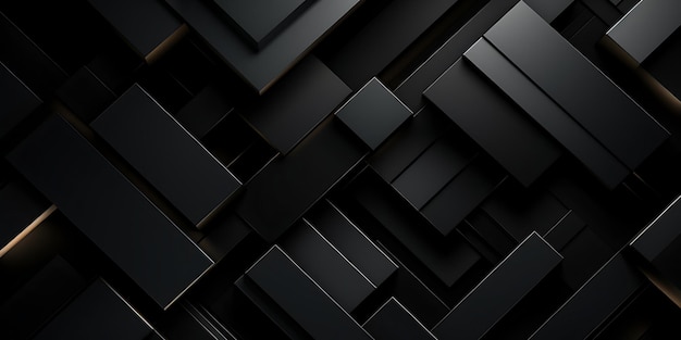 Fond 3d noir abstrait avec art cubique