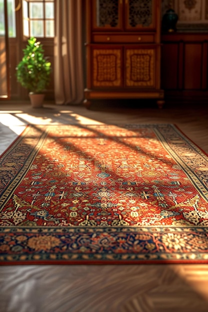 un fond 3D avec un subtil motif de tapis persan reflétant le riche patrimoine culturel de Nowruz