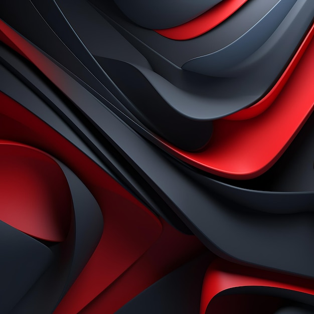 fond abstrait 3d avec accent rouge et noir