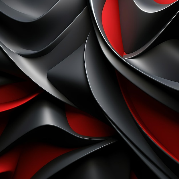 fond abstrait 3d avec accent rouge et noir