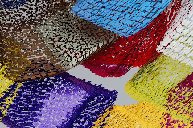 fond abstrait 3d avec des traits colorés de peintures