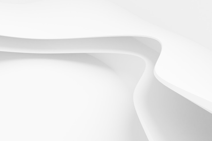 Photo fond abstrait architecture blanc. rendu 3d. fond d'écran géométrique moderne. conception de technologie futuriste