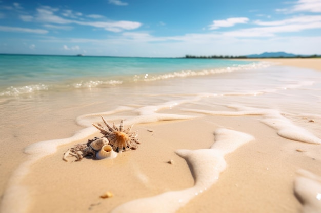 Fond abstrait de belles plages de sable avec les eaux cristallines de la mer IA générative