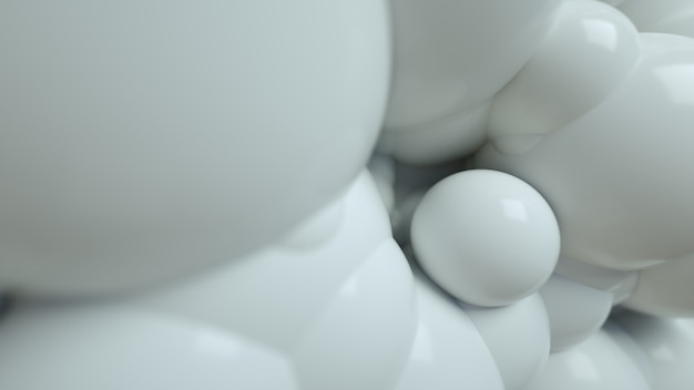 Fond Abstrait Blanc Bubble Balls 3D
