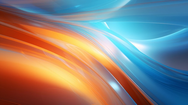 Un fond abstrait bleu et orange avec des vagues