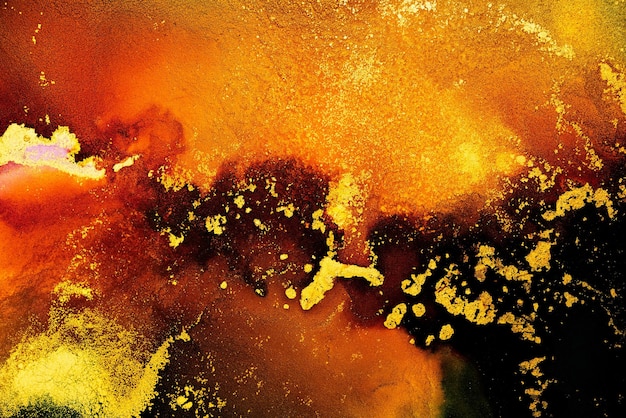 Fond abstrait brûlant de l'art de l'encre de marbre d'une peinture originale exquise