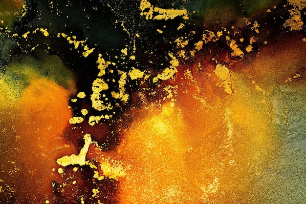 Fond abstrait brûlant de l'art de l'encre de marbre d'une peinture originale exquise