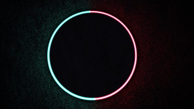 Photo fond abstrait de cercles de lueur de néon de rendu 3d