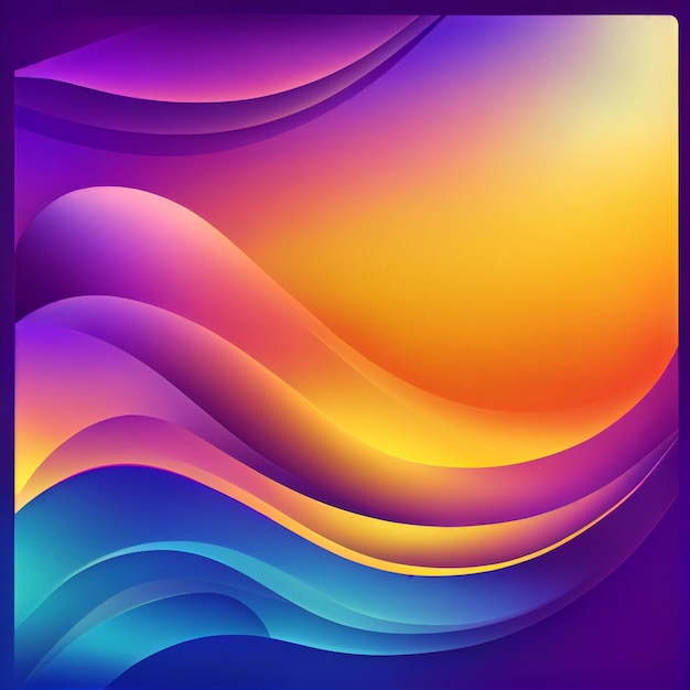 Fond abstrait coloré avec ai générative de vagues