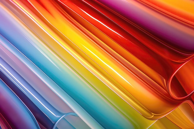 Fond abstrait coloré lumineux de l'IA générative en verre acrylique nervuré