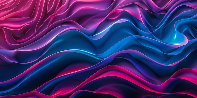 Un fond abstrait coloré avec des ondes bleues et roses