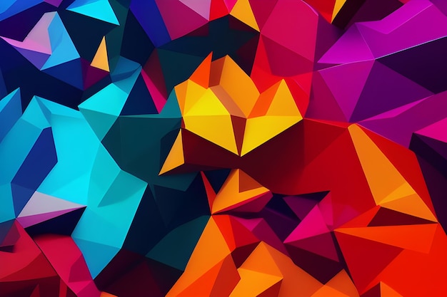 Fond Abstrait Coloré Style Low Poly