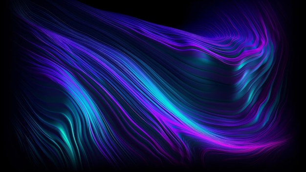 Un fond abstrait coloré avec des vagues qui coule Generative ai