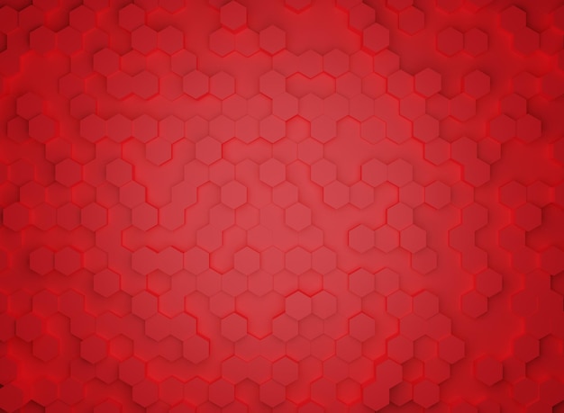 fond abstrait concept hexagonal rouge avec rendu 3d