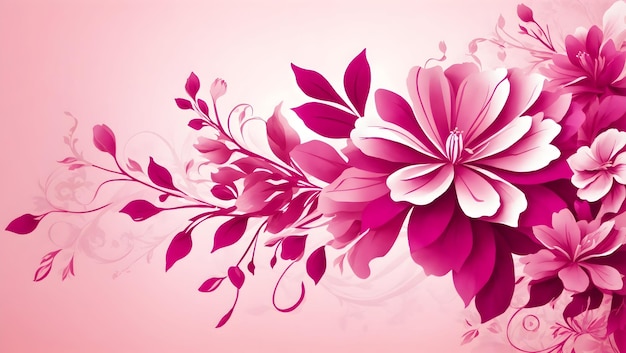 Photo fond abstrait de couleur magenta sur un design floral simple