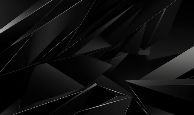 Fond abstrait de couleur noire ou papier peint avec angles polygones triangles géométries concaves