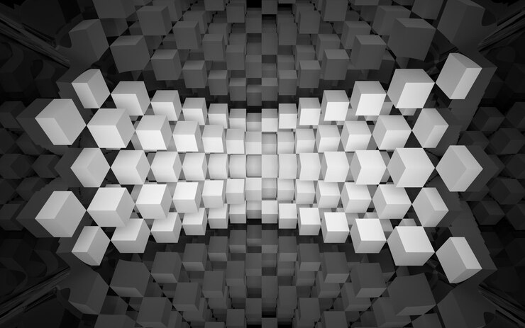 Photo fond abstrait avec des cubes et les mots cubes