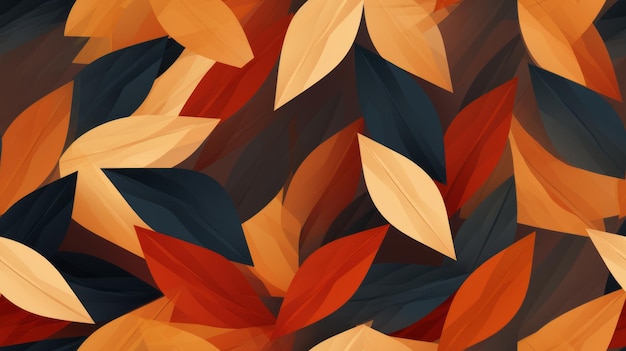 un fond abstrait avec des feuilles noires et brunes orange