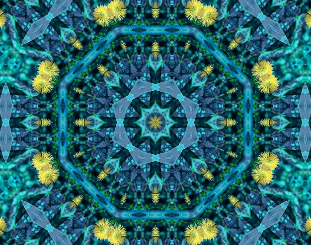 Fond abstrait flamme mandala fleur colorée