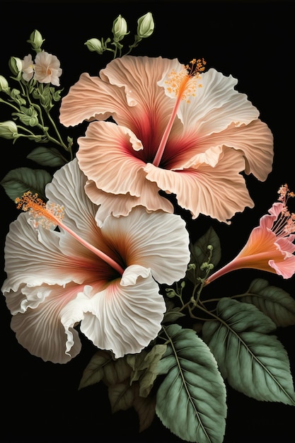 fond abstrait de fleur d'hibiscus