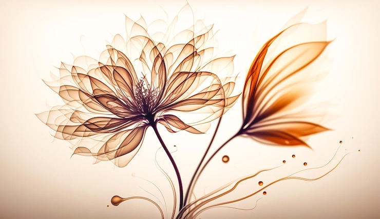 Photo fond abstrait avec des fleurs fabuleuses ai générative