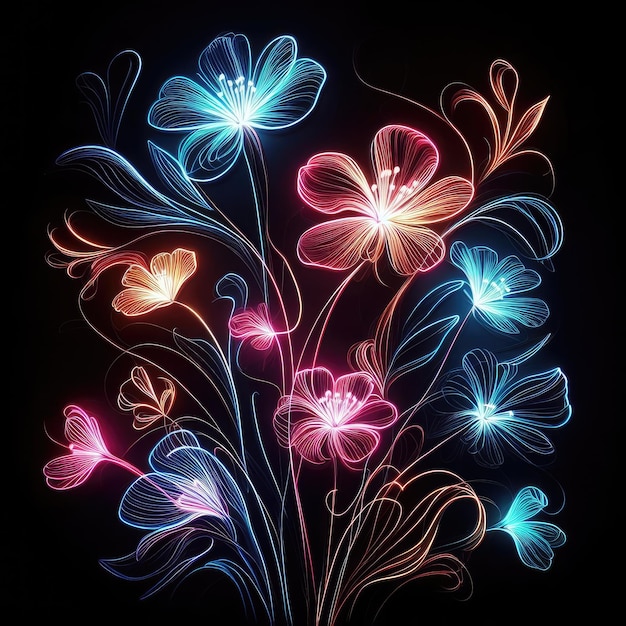 Photo fond abstrait avec des fleurs