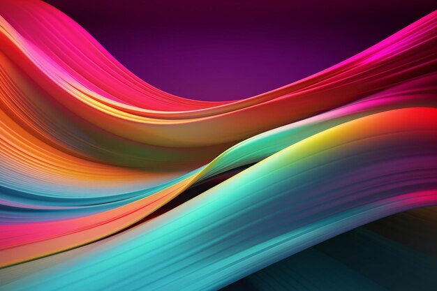 Fond abstrait flux toile colorée design moderne courbe couleur violet futuriste vierge IA générative