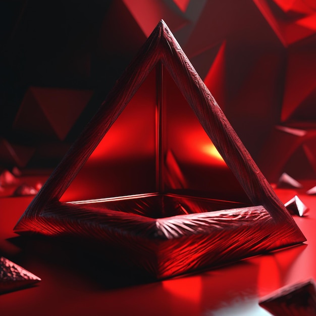 Fond abstrait en forme de triangle rouge