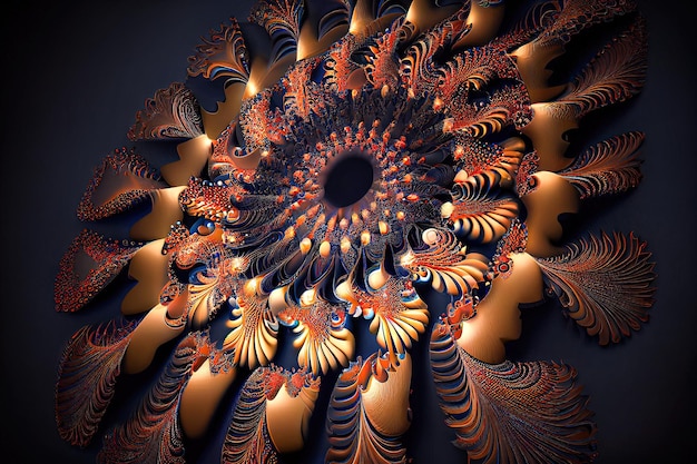 Fond abstrait fractal illustration 3d IA générative