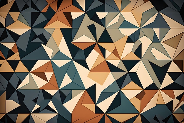 Fond abstrait de géométrie dans des couleurs vintage AI généré