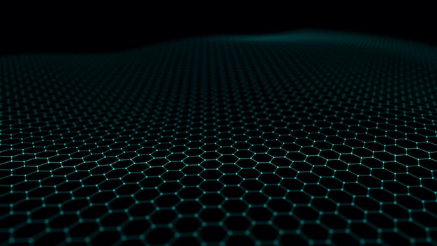 Fond abstrait hexagone futuriste Analyse et automatisation des données sur l'intelligence artificielle Big data rendu 3D 4k