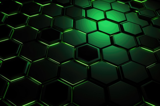 Fond abstrait avec des hexagones verts