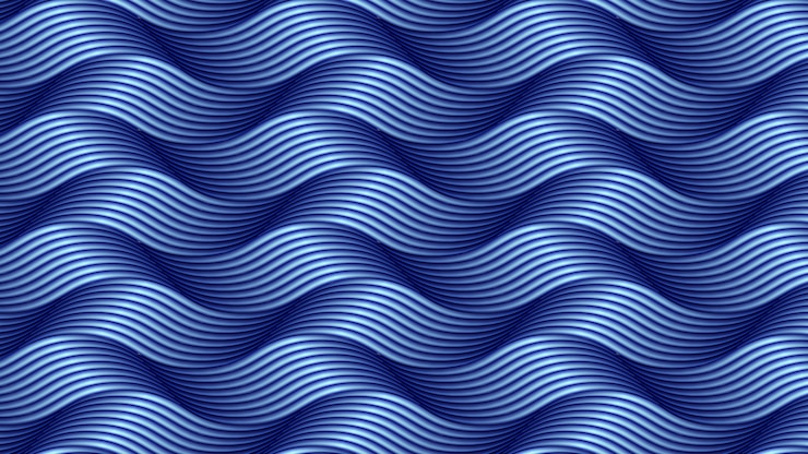 Photo fond abstrait ligne bleue ondulée